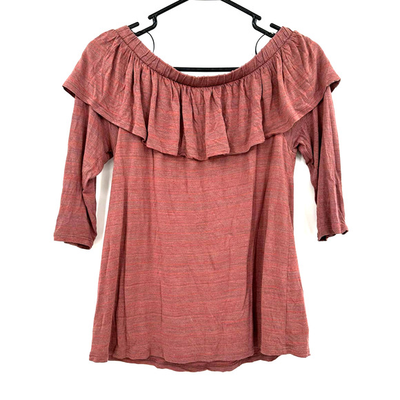 Dolan Left‎ Coast Collection size small off the shoulder ruffle neck blouse top - Picture 2 of 3